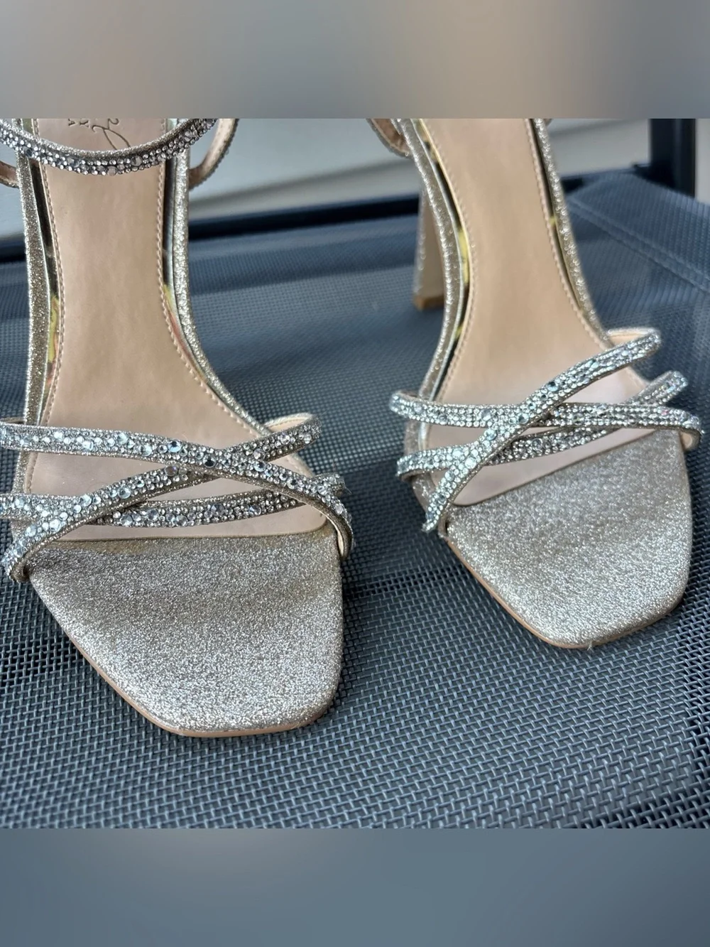 Jewel Badgley Mischka Evening Heels Sandals Size 8.5